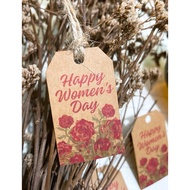 [TWD05Rose] 40 kraft Tags 3x5cm Women Day October 20 March 8 (with hemp rope) to hang gift boxes/bot