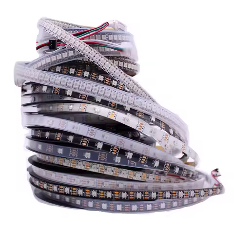 1m/5m WS2812B 30/60/144 Pixels/leds/M Smart Led Pixel strip,Black/White PCB, WS2812B/M ,IP30/IP65/IP