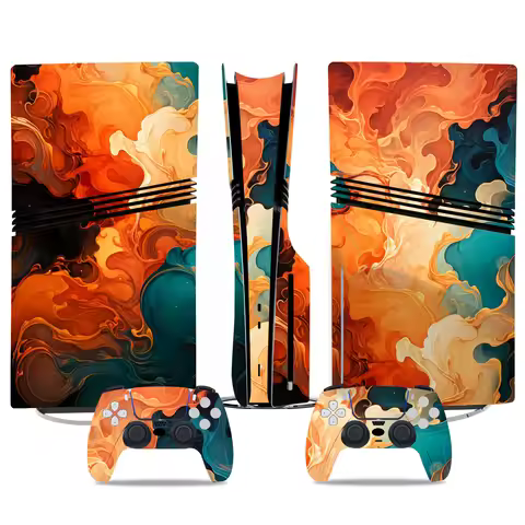 For PS5 Pro Disc Console and 2 Controllers Skin Sticker,Protective Decal Cover Full Set for PS5 Pro 
