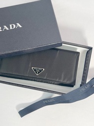 RARE TO GO 中古 | PRADA黑色真皮尼龍長夾手拿袋長銀包 原裝盒