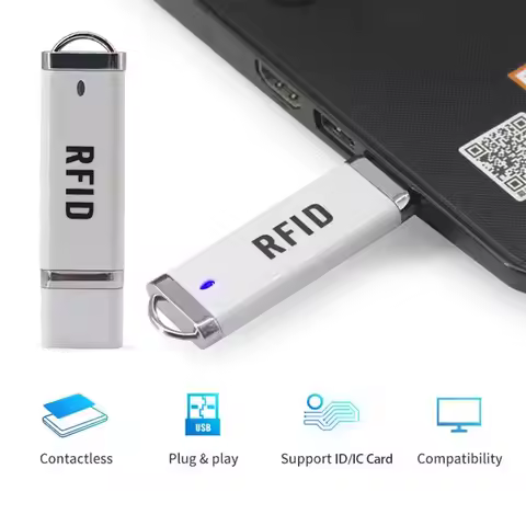 Portable Small U Disk RFID Reader 125Khz ID 13.56MHz IC Card Induction Smart USB Reader Writer Win/A