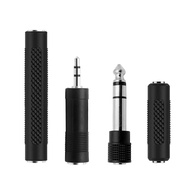 4-Piece Audio Adapter Set: 6.35mm Male to 3.5mm Female, 3.5mm Female to 3.5mm Female, 6.35mm Female 