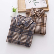 Áo Sơ Mi Kẻ Caro Dày Rộng Rãi Cho Nữ Mùa Xuân Thu Ngoài Trời Cổ Điển Áo Len Dệt Kim Pha Trộn Polyest