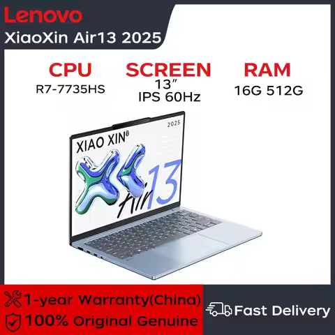 Lenovo Xiaoxin Air13 2025 Laptop13-inch AMD Ryzen 7 7735HS Processor 16G DDR5 512GB/1T SSD Face Reco