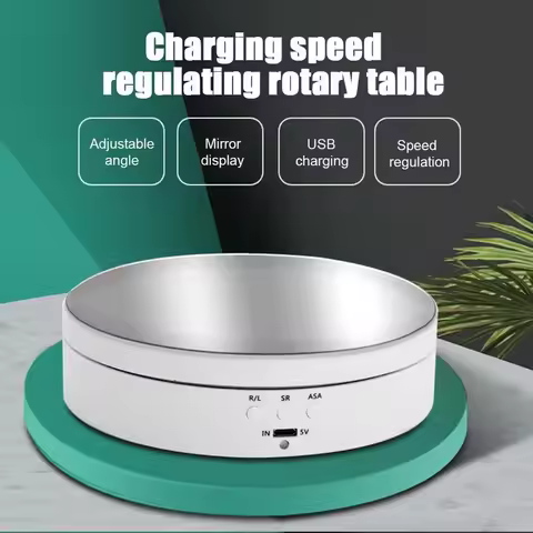 360° Electric Rotating Turntable Base Ring Pendant Jewelry Display Stand USB/18650 Battery Powered E