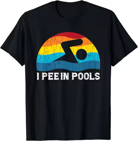 I Pee in Pools Funny Swimmer Swimming Coach Player Graphic T-Shirt Unisex Style Shirts for Women Men