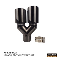Works Engineering Black Edition B2 Exhaust Tip – Universal Twin Tube Tailpipe (Right)