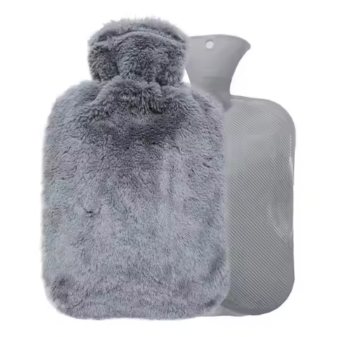 ABGR-Material PVC Explosion-Proof 2000Ml Hot Water Bottle, Winter Use Water Injection Plush Warmer, 