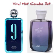 Viral Hot Combo Set Rasasi Hawas Ice & Afnan 9am Dive Perfume for Men and Women EDP Unisex 9 am Frag