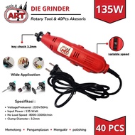 MESIN GERINDA BOR TUNER LISTRIK BLISTER - MINI DIE GRINDER BLISTER SET 40PCS - BOR DIE GRINDA GRINDE