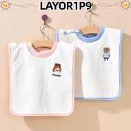 LAYOR1P9 Baby Towel Bib, Soft Touch Cartoon Pattern Baby Neck Towel,  Protective Barrier Coral Velve