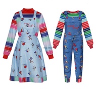 Halloween Costume Ghost Chucky Season 2 cos Suit Chucky Kids and Adults Strappy Overalls Cosplay Sta