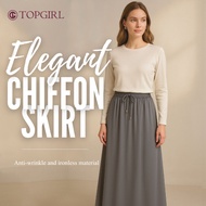 TOPGIRL Premium Chiffon Skirt Aline Skirt Ironless Skirt Plus Size Long Skirt Plus Size Skirt Stylis