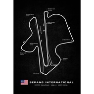 Malaysia Sepang F1 Race Track Circuit Art Print Poster, Decorative Wall Picture for Fans Souvenir