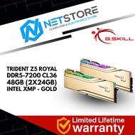 G.SKILL TRIDENT Z5 ROYAL DDR5-7200 CL36-46-46-115 1.35V 48GB (2x24GB) INTEL XMP - GOLD - F5-7200J364