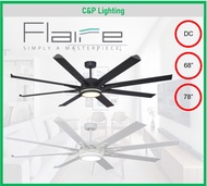 Flaire Infinium DC-375 68" / 78" 8 Blades Aluminium Ceiling Fan with LED and Remote Free Installation