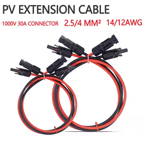 1 Pair Solar Panel Extension Cable PV1-F 4/2.5 mm² 10/12AWG Aluminum Alloy Solar PV Connectors 1/3/5