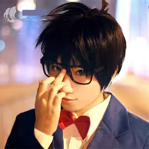 Anime Detective Conan Kudou Shinichi Cosplay Wig Halloween Role Play Costume Party Hair