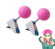 PPONE ‘ Saiki Kusuo Clip, Anime Saiki K Cosplay Hairclip Purple Pink Hair Props, 3 Piece Set, Saiki 