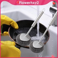 [Flowerhxy2] Kitchen Cleaning Brush Dishwashing Brush Dish Scrubber with Handle Multifunctional for Pots, Pans, Counter Cast Iron Brush