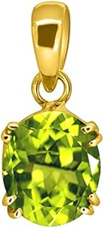 Natural Peridot Loose Gemstone Weight 5.25 Carat Natural Peridot Stone Gold Plated Pendant/Locket By