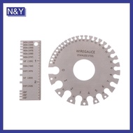 N&Y   0-36 Round AWG SWG Wire Gauge Thiness Ruler Gauge Diameter Stainless Steel Measurer Tool Weldi