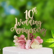 1st 5th 10th 20th Wedding Anniversary cake topper, wood anniversary, Gold anniversary, wooden topper