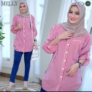 Kemeja Salur Baju Atasan Wanita Remaja Terbaru 2022 Yang Lagi Viral