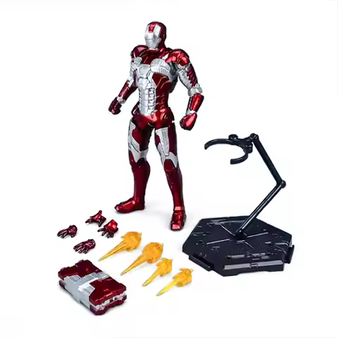 Fondjoy Ironman Iron Man MK5 Joints Moveable Action Figures Toys 15cm ABS Material 1/12 Scale Boy Bi