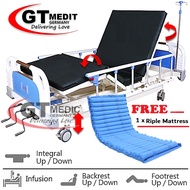 3 Function Double Crank Turn Medical Home Care Hospital Nursing Bed Infusion Stand / Tilam Katil + Ripple Air Mattress
