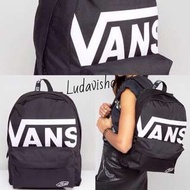 Vans bag black 黑 logo 白 後背包 上課包 潮流包 滑板包