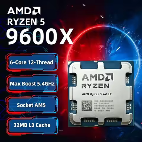 AMD Ryzen 5 9600X 100% AMD R5 9600X CPU Max Boost Up to 5.4GHz 6 Cores 12 Threads 32MB L3 Cache AM5 