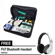 【With free P47 Bluetooth headset】RJ45 RJ11 Network 8 in 1 Crimping Tool and Wire Stripper LAN Tester