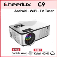 Proyektor Cheerlux C9 Android + Wifi + Tv Tunner LED 2800 Lm HDMI/SD/USB/Audio/VGA/AV LCD Portabel