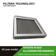 Filtera Washable Cabin Aircon Filter for Hiace Hi-ace GL/Commuter/Grandia 3.0/2.8/ 2.5 All yr model
