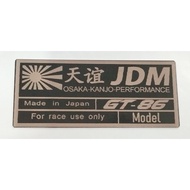 toyota gt86 METAL jdm emblem kanjo gt 86 black