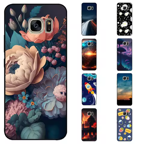 For Samsung Galaxy S6 S7 S 7 Edge Back Cover Bag For Samsung Galaxy S7 Edge Case Luxury Cat Marble S