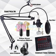 Populer- Paket Lengkap Full Set Microphone Condenser BM8000 dan