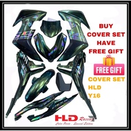 HLD RACING Y16ZR BODY COVER SET SIAP TANAM CARBON LASER GREEN HAYABUSA Y16 COVER SET