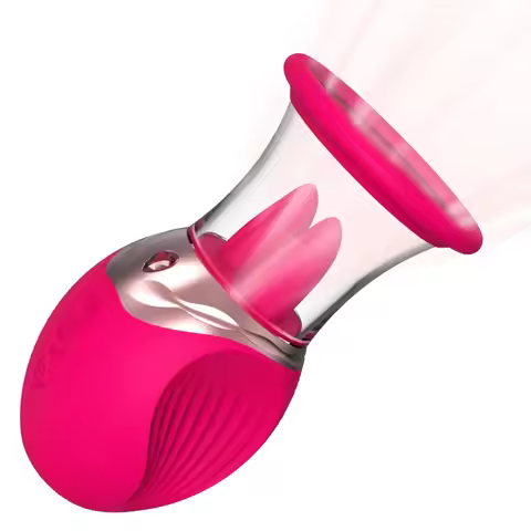 Tongue-Licking Suction Vibrator 3-in-1 Female Couples Nipple Clitoral Stimulator G-Spot Anal Tongue-
