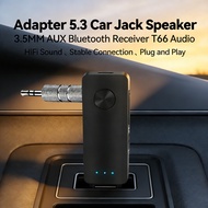 Adapter 3.5MM Jack Bluetooth 5.3 Car Speaker Audio Receiver Car Bluetooth Receiver T66 AUX Wireless
