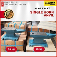 Single horn anvil 45kg and 75kg heavy duty long lasting solid cast iron steel blacksmith iron works 