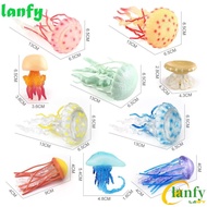 LANFY Ocean Animal Figurine, Solid Lifelike Jellyfish Starfish Anemones, Simulation Animal Model Pla