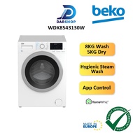 Beko Washer Dryer 2 in 1 Washing Machine Front Load Combo Mesin Basuh 8KG Wash 5KG Dryer 洗衣机烘干机 WDX8543130W