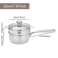Stainless steel frying pan set 1 quart and 2 quarts 2 pieces of high-quality German technology fryin