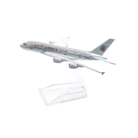 JASON TUTU 16cm QATAR Airways Airbus A380 Airplane Model Airplane Diecast Metal 1/400 Scale Planes