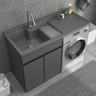 Airspace Aluminium Quartz Stone Washing Machine Cabinet and Handwash Basin