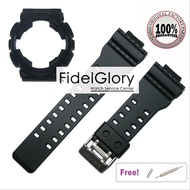 ♞,♘Original Casio G-Shock GA-100 GA-110 GA-120 GD-100 GD-110 etc. All Black Matte Bezel and Strap