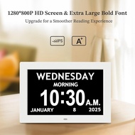 10.1'' Digital Clock, 1280*800p HD Extra Large Display, Dementia Clock For Seniors, 10 Reminders & 6