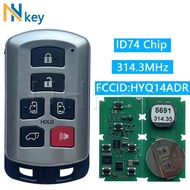 NH KEY FCC ID: HYQ14ADR 6 Button Smart Remote Key Fob 314.3MHz ID74 Chip For Toyota Sienna 2011year-